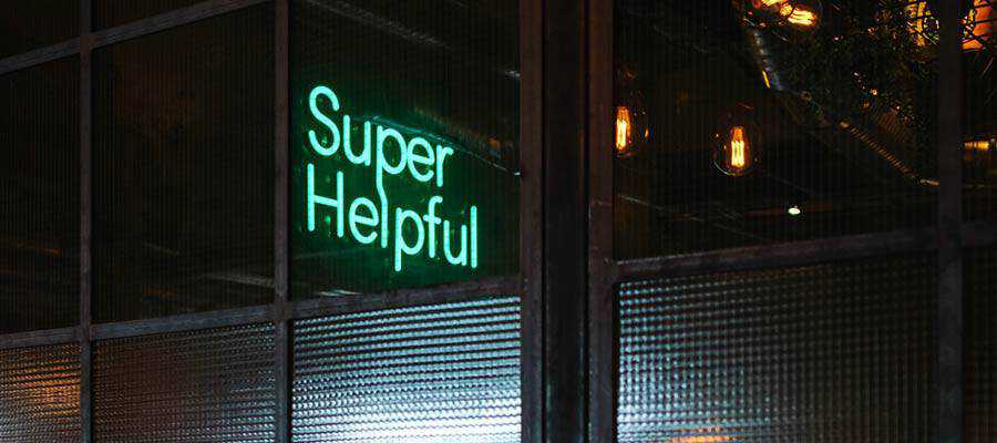 A sign that reads, "Super Helpful".