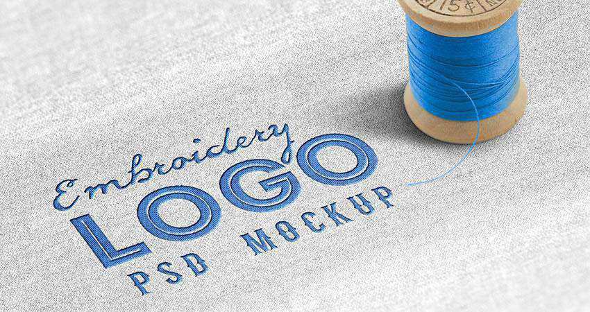 Fabric Embroidered Logo Mockup PSD Photoshop PSD Free