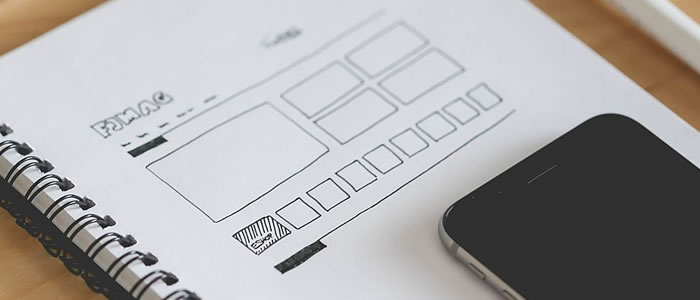 grid layout web design sketch paper