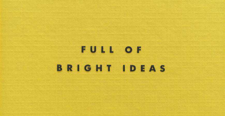 full of bright ideas yellow fabric background