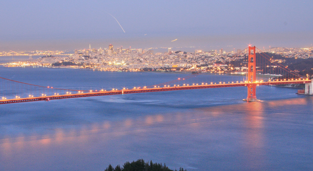 San Francisco, California night time lights