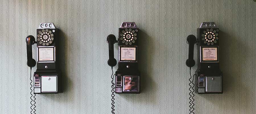 Antique telephones.