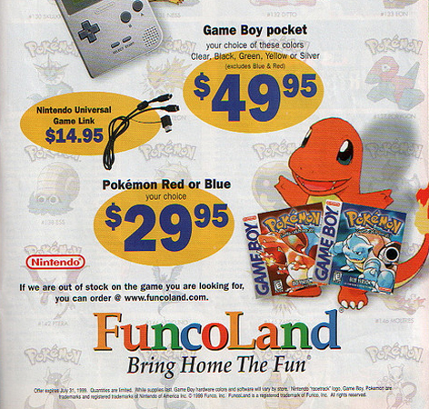 FuncoLand Trading Pokemon Gameboy Ad