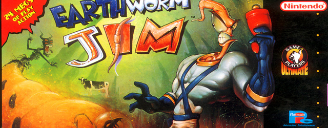 Earthworm Jim SNES game artwork