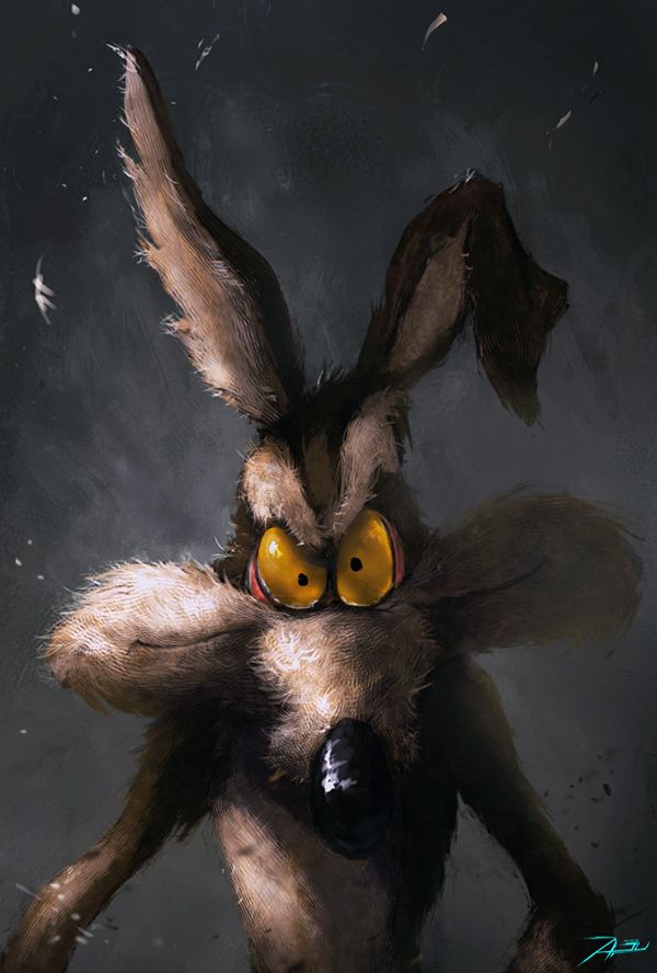 Looney Toons characters dark illustration haunted