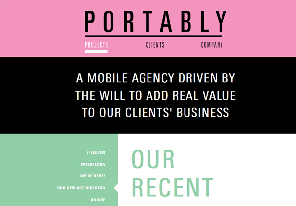 Portably - Washed-Out Color Schemes Web Inspiration