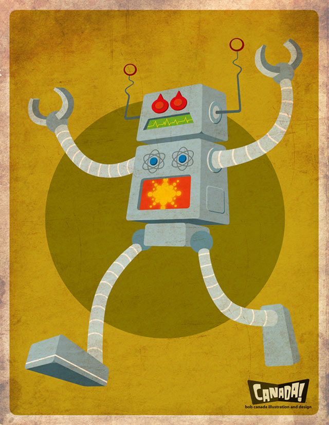 Robot Runamuck as an example of an illustrated robot 