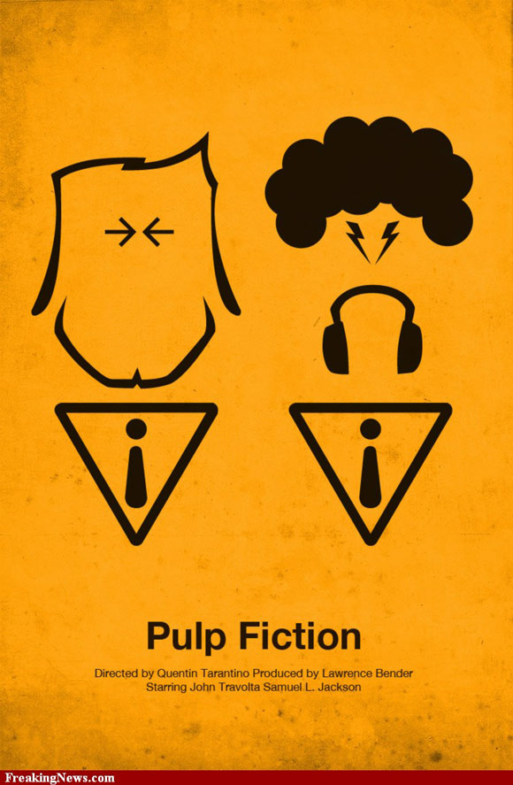 Pulp Fiction movie poster in a pictogram style