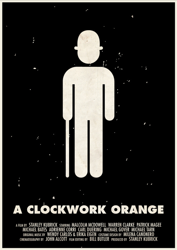 A Clockwork Orange movie poster in a pictogram style