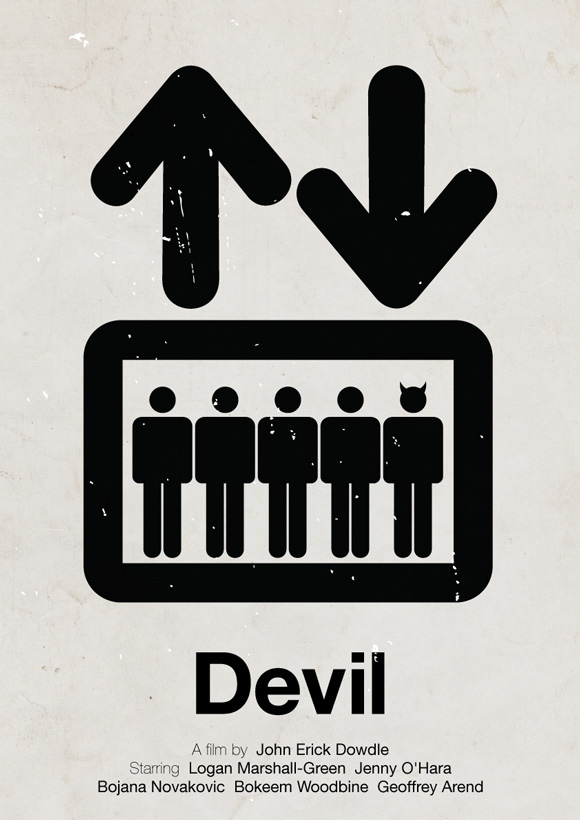 Devil movie poster in a pictogram style