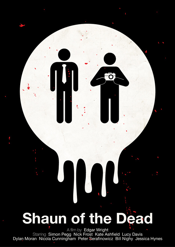 Shaun of the Dead movie poster in a pictogram style
