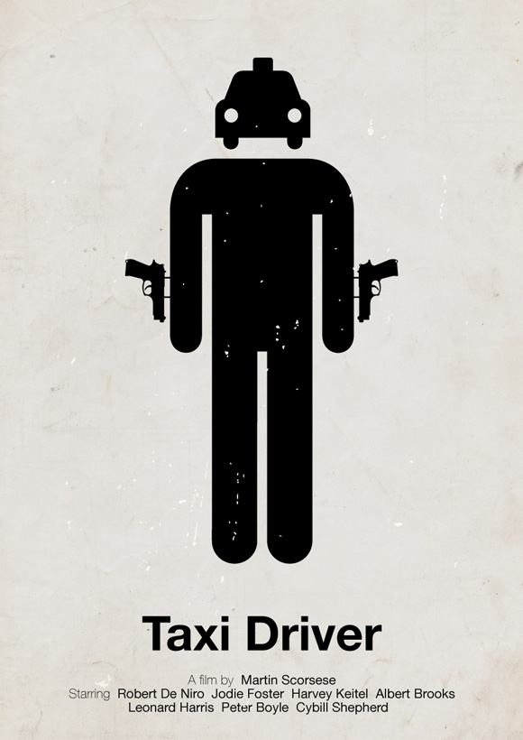 Taxi Driver movie poster in a pictogram style