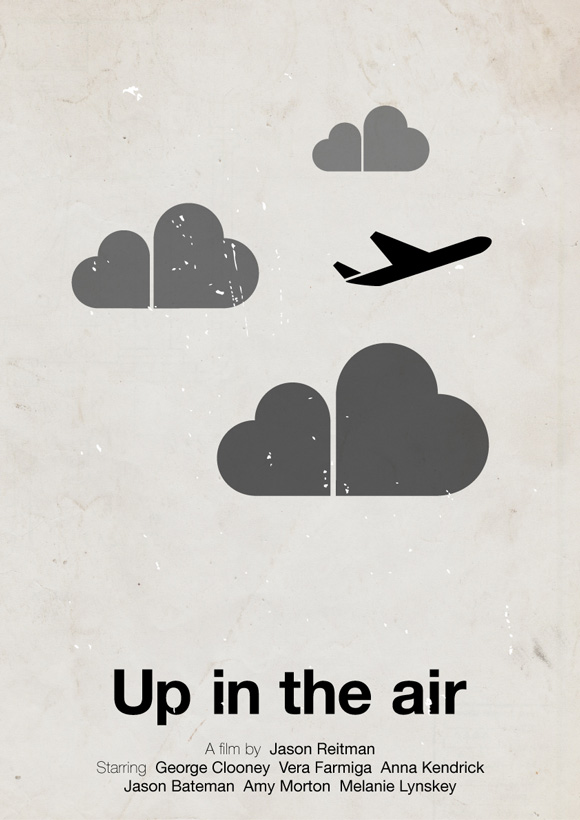 Up In the Air movie poster in a pictogram style