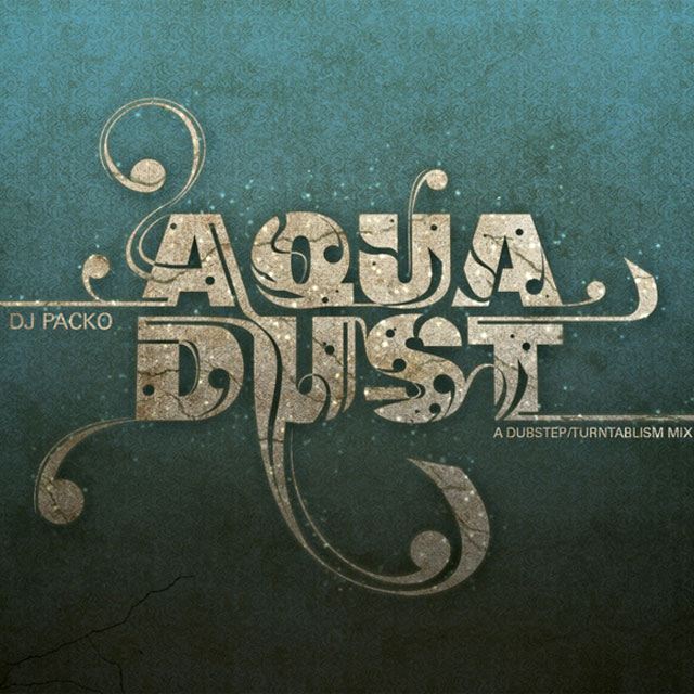 Aqua Dust example typography cover of cd design