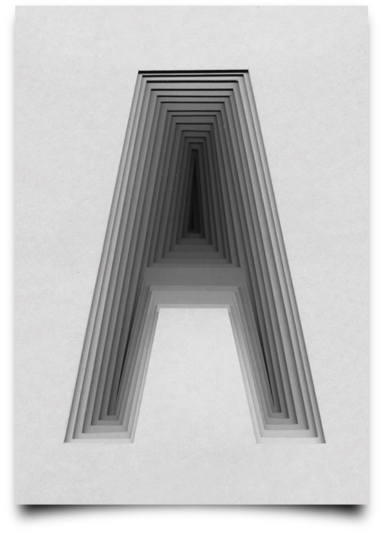 the letter a alphabetical type illustrations simply by putting scalpel to paper