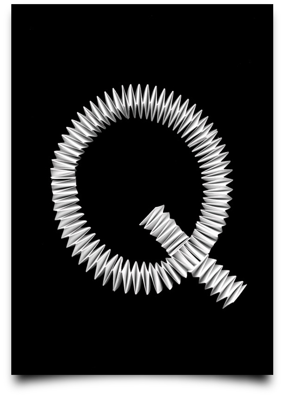 the letter q alphabetical type illustrations simply by putting scalpel to paper