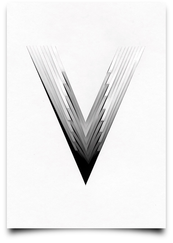 the letter v from the creative Type Scan Alphabet