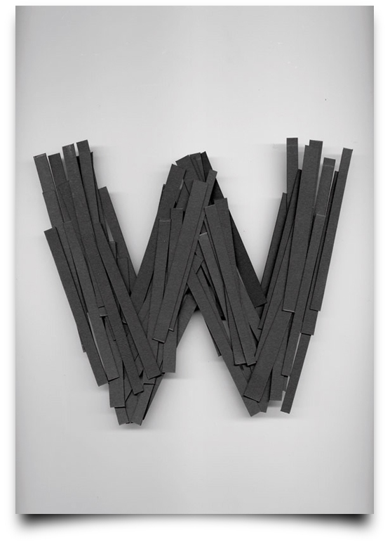 the letter w alphabetical type illustrations simply by putting scalpel to paper