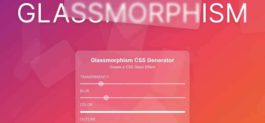 Glassmorphism CSS Effect Generator