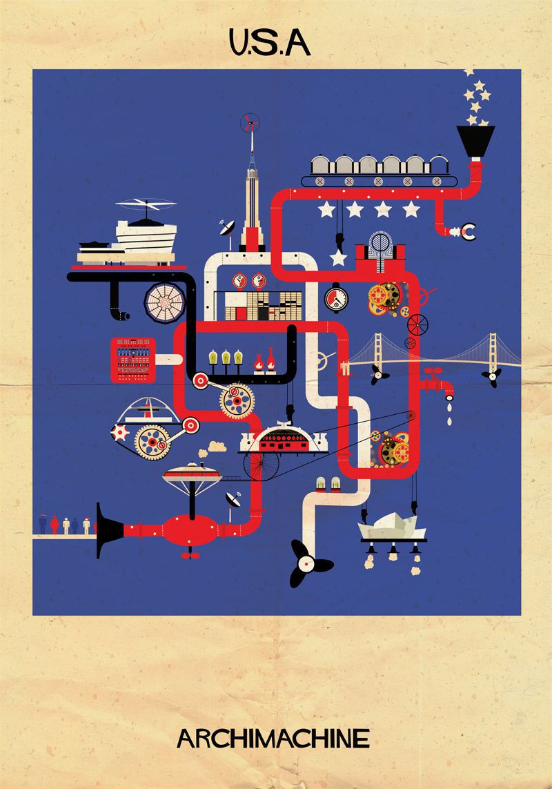 machine illustrations USA Illustrated Architectural Machines