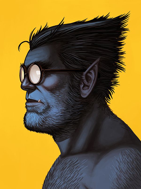 mike mitchell poster illustrated marvel superhero beast