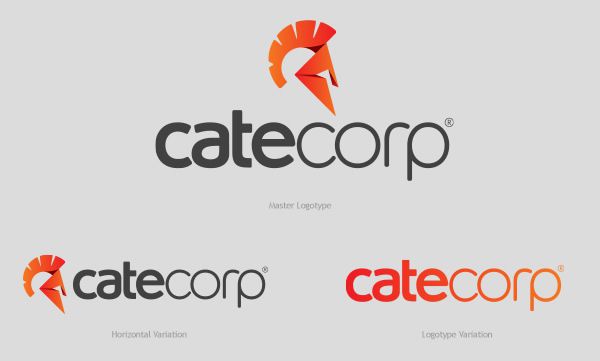 Cate Corp Logotype stationery Design identity