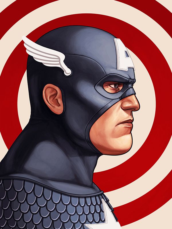 mike mitchell poster illustrated marvel superhero captain america