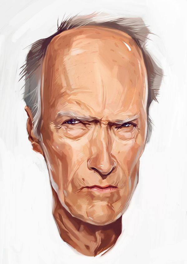 Clint Eastwood carictaure art drawing illustration artist