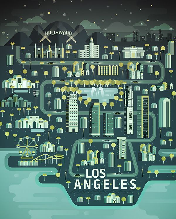 Los Angeles Aldo Crusher illustration metropolis geometry
