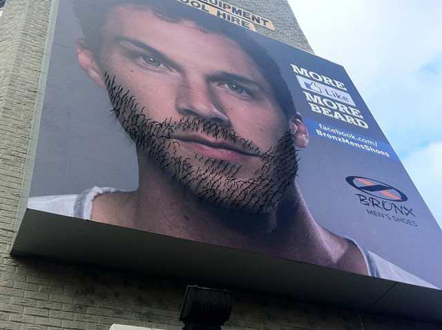 creative advertising billboard design  Beard Growing Billboard