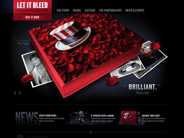 example of a web site with dark color scheme Let it Bleed