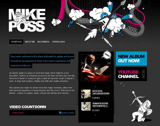 creative site with a blabk grey dark layout Mike Poss