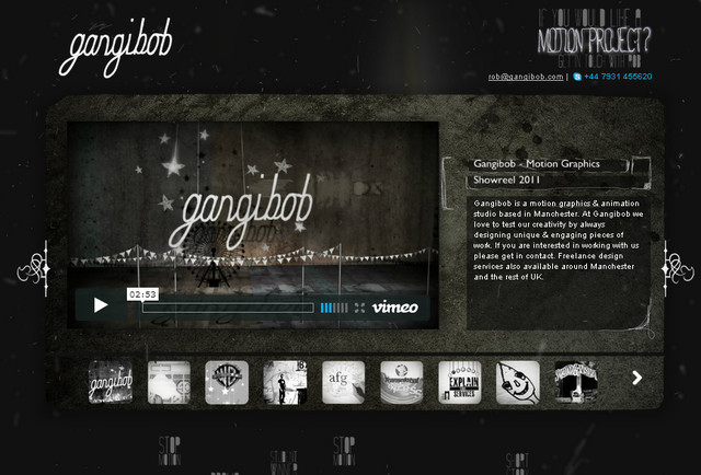 example of a web site with dark color scheme Gangibob