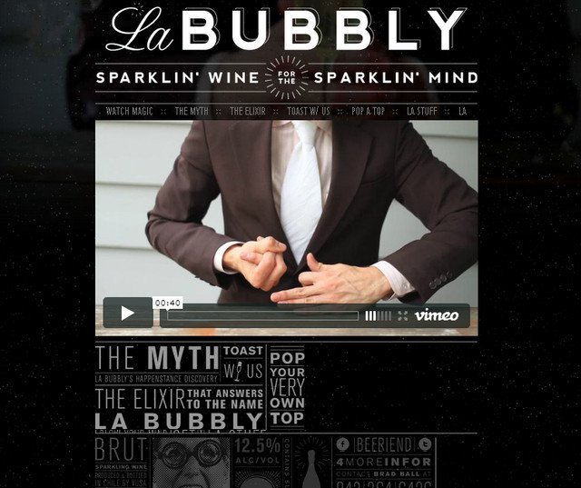 example of a web site with dark color scheme La Bubbly