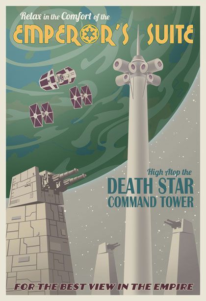 star wars travel posters death star