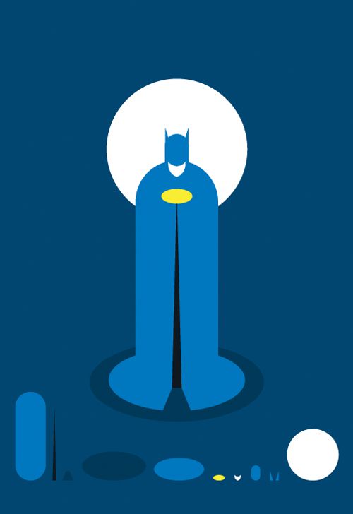 batman flat illustration series posters