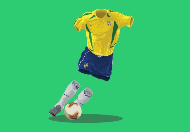 Brazil 2002 football illustrations