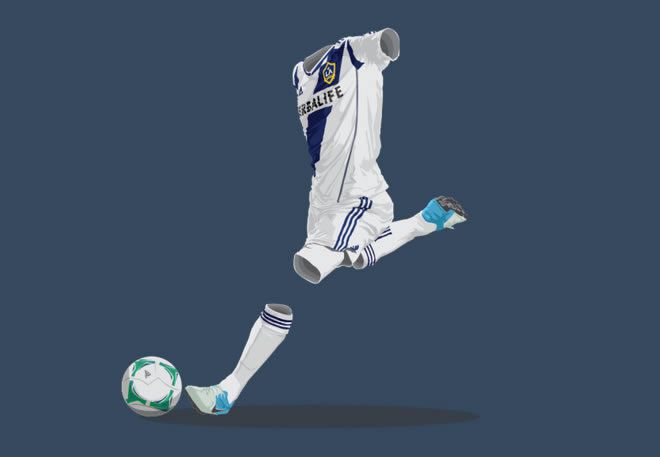 LA Galaxy 2012/13 football kit illustration
