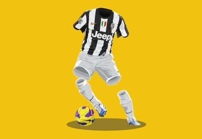 Juventus 2012/13 football kit illustration