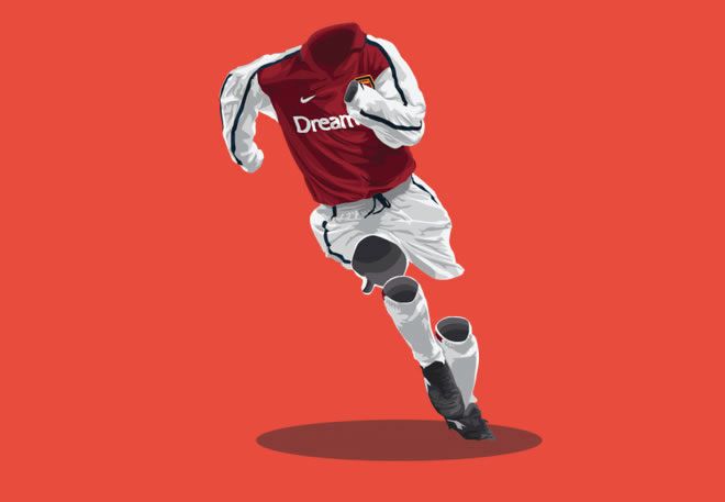 Arsenal 2001/02 football kit illustration
