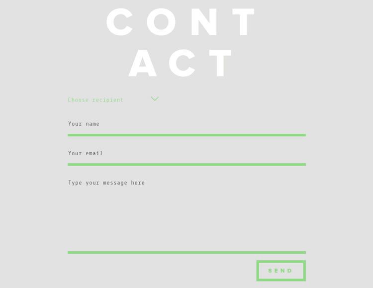 the original design Minimal & Bold Contact Form from Ola Kvernberg