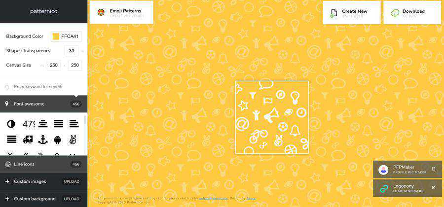 patternico patterns web-based tool free web design example