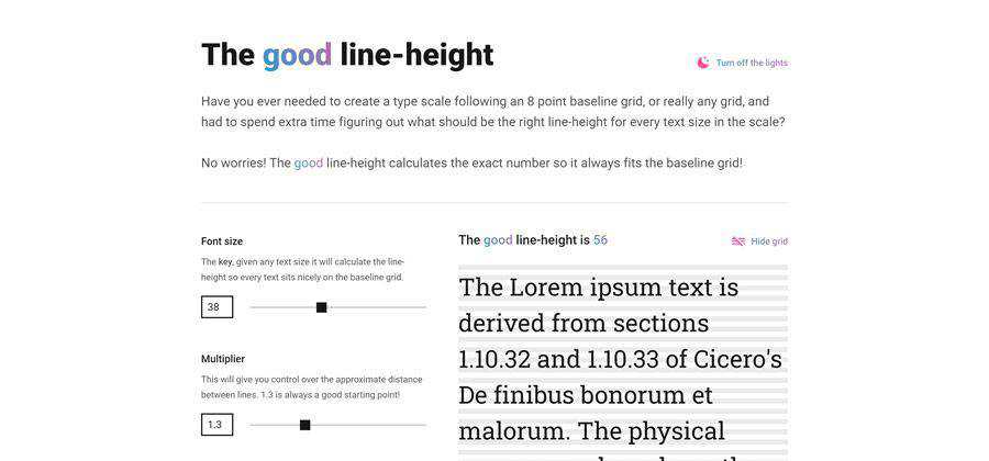 line-height css typography web-based tool free web design example