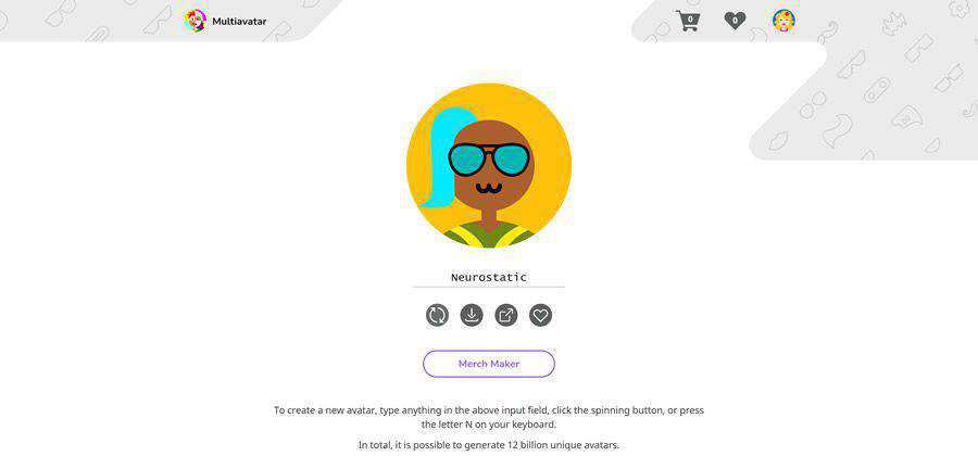 Multiavatar custom avatar web-based tool free web design example