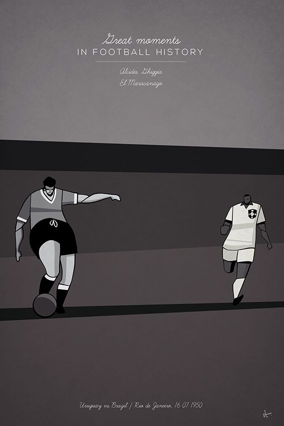 great moments in football illustration series history Alcides Ghiggia