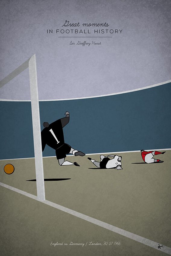 great moments in football illustration series history hat-trick england germany world cup 1966 final