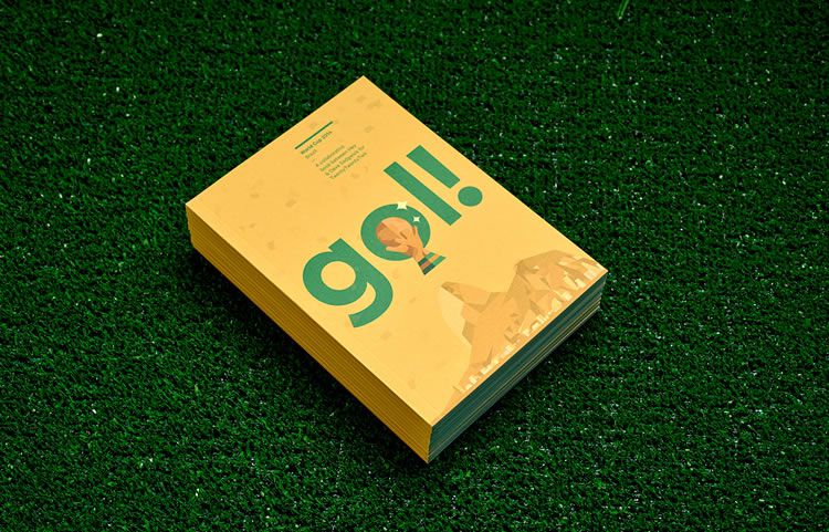 stacked book gol world cup brazil 2014 illustration cover