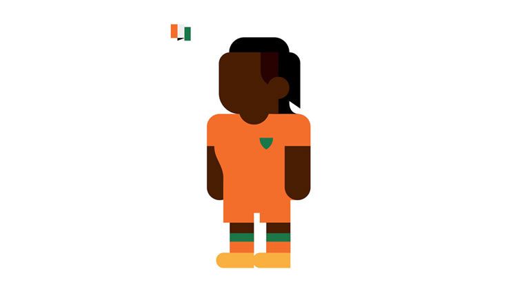 ivory coast didier drogba book gol world cup brazil 2014 illustration minimal