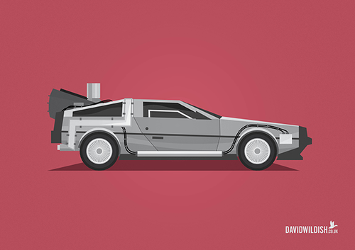 cars iconic tv movie illustration The DeLorean from Back to the Future