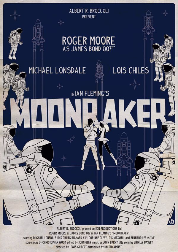 james bond vintage fan art illustrations Moonraker